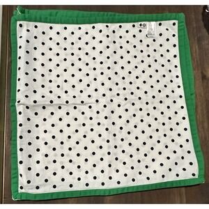 Kate Spade Target Black White Green Polka Dot 5 Ct Fabric Cloth Dinner Napkins